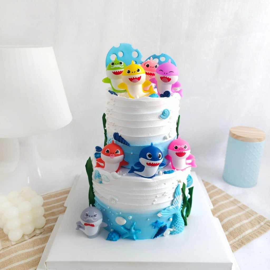 Baby Shark Family Cake Two Tier 4 inch + 6 Inch (Toy) - YippiiGift