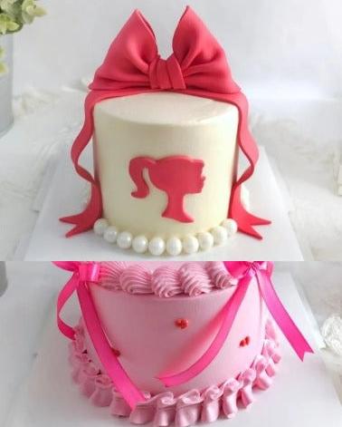 Custom Barbie Cake Two Tier (Top: D4",H3.8" + Bottom: D6", H4") - YippiiGift