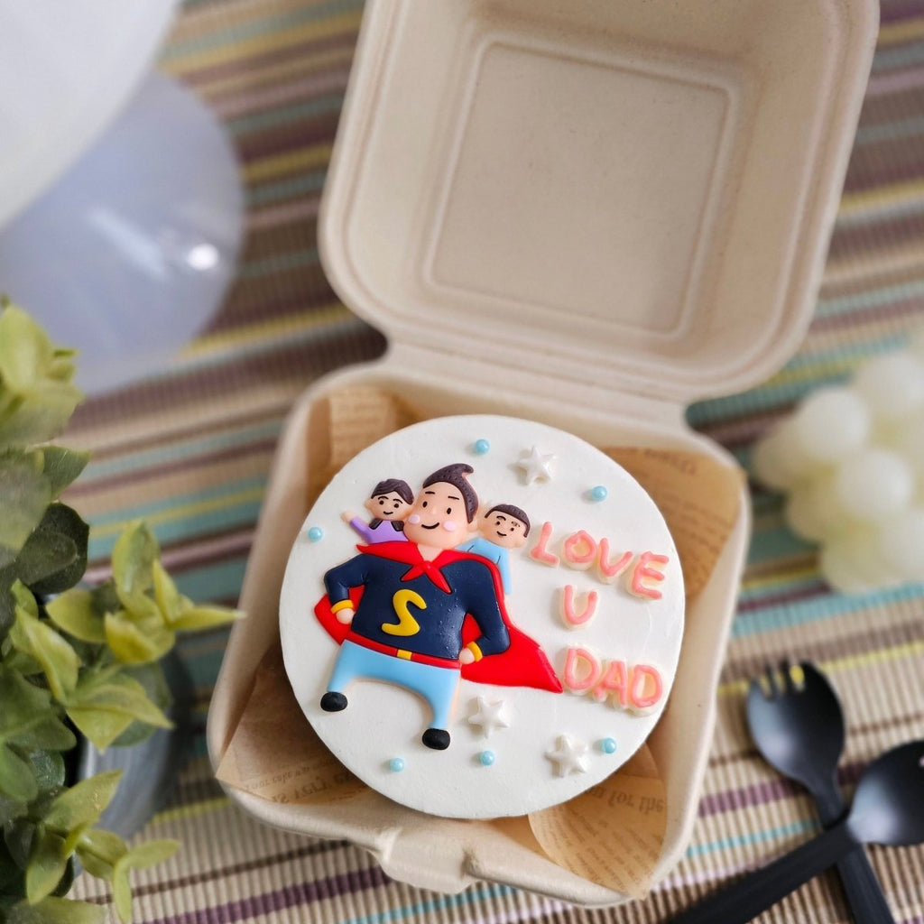 Father's Day Love U SuperDad Bento Cake 4 Inch - YippiiGift