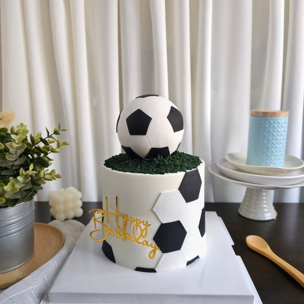 Football Cake 6 Inch D 5.5 Inch H (Buttercream) - YippiiGift