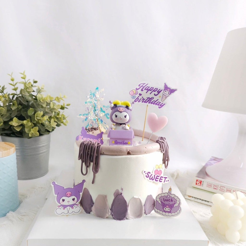 Kuromi Pastel Purple Cake 6 Inch (With Toy) - YippiiGift