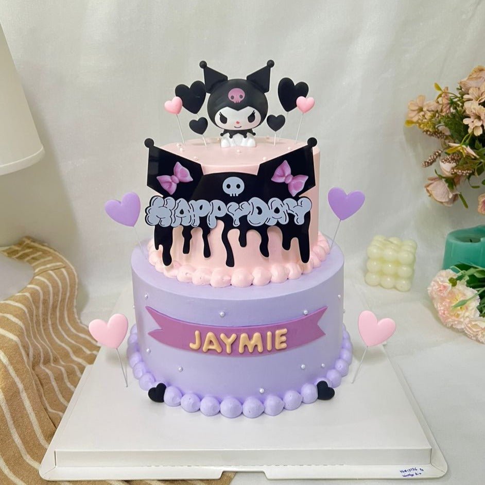 Kuromi Pink Purple 2 Tier Cake 6 Inch + 8 Inch (With Toy) - YippiiGift