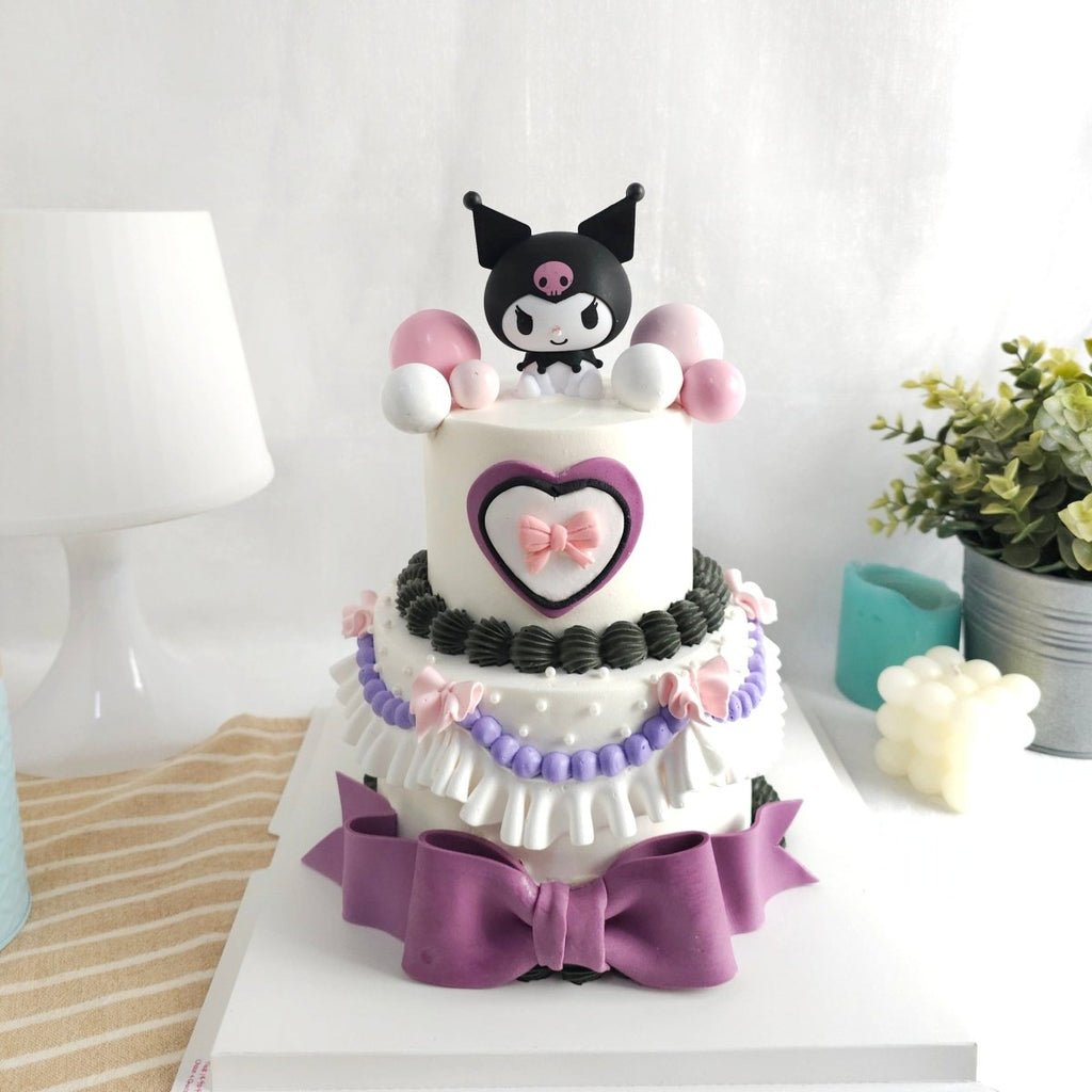 Kuromi Two Tier Cake 4 Inch + 6 Inch (With Toy) - YippiiGift