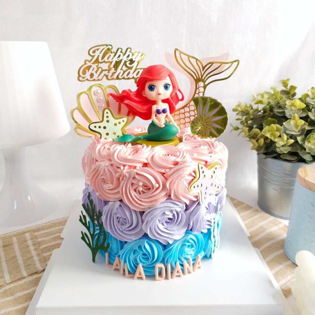 Mermaid Seashell Rosette Cake D6" H5.5" (Toy + Card stock) - YippiiGift