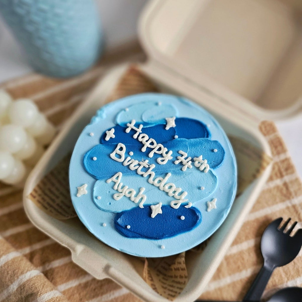 Pastel Blue Bento Cake 4 Inch - YippiiGift