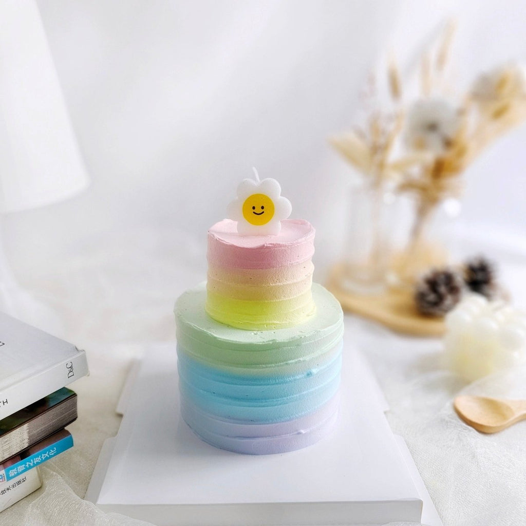 Pastel Rainbow Two Tier Cake 2 Inch + 4 Inch - YippiiGift