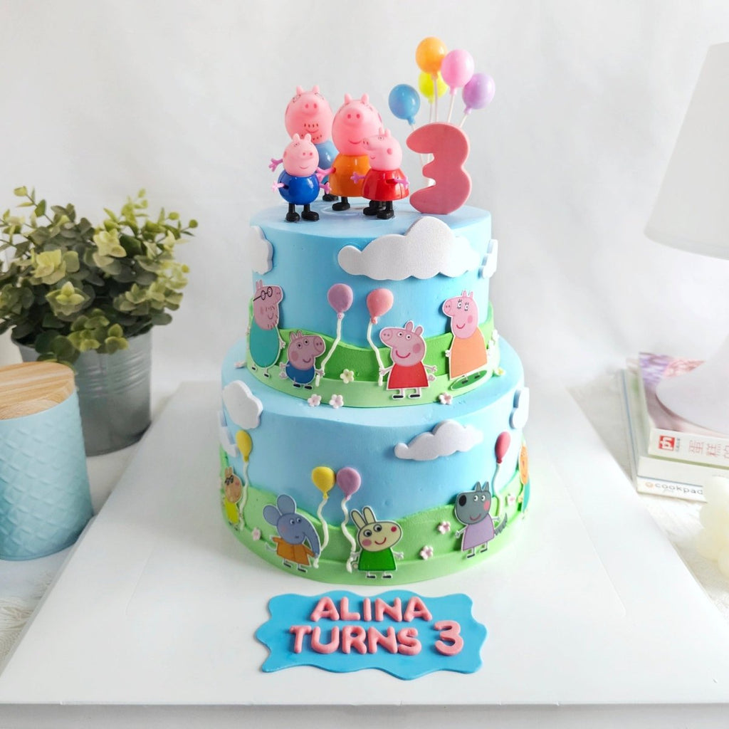 Peppa Pig Two Tier 6 Inch + 8 Inch (With Toy and Edible Print) - YippiiGift