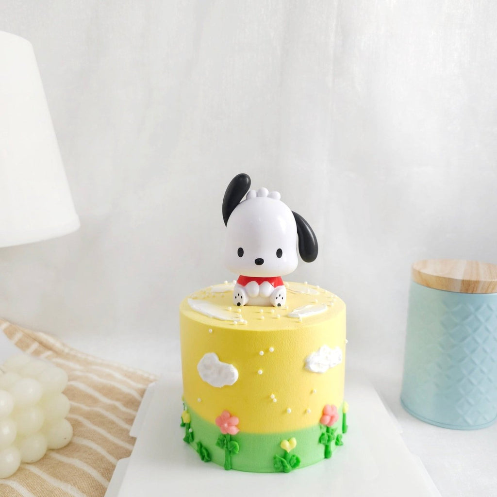 Pochacco Yellow Cake D4" H3.5" (with Toy) - YippiiGift