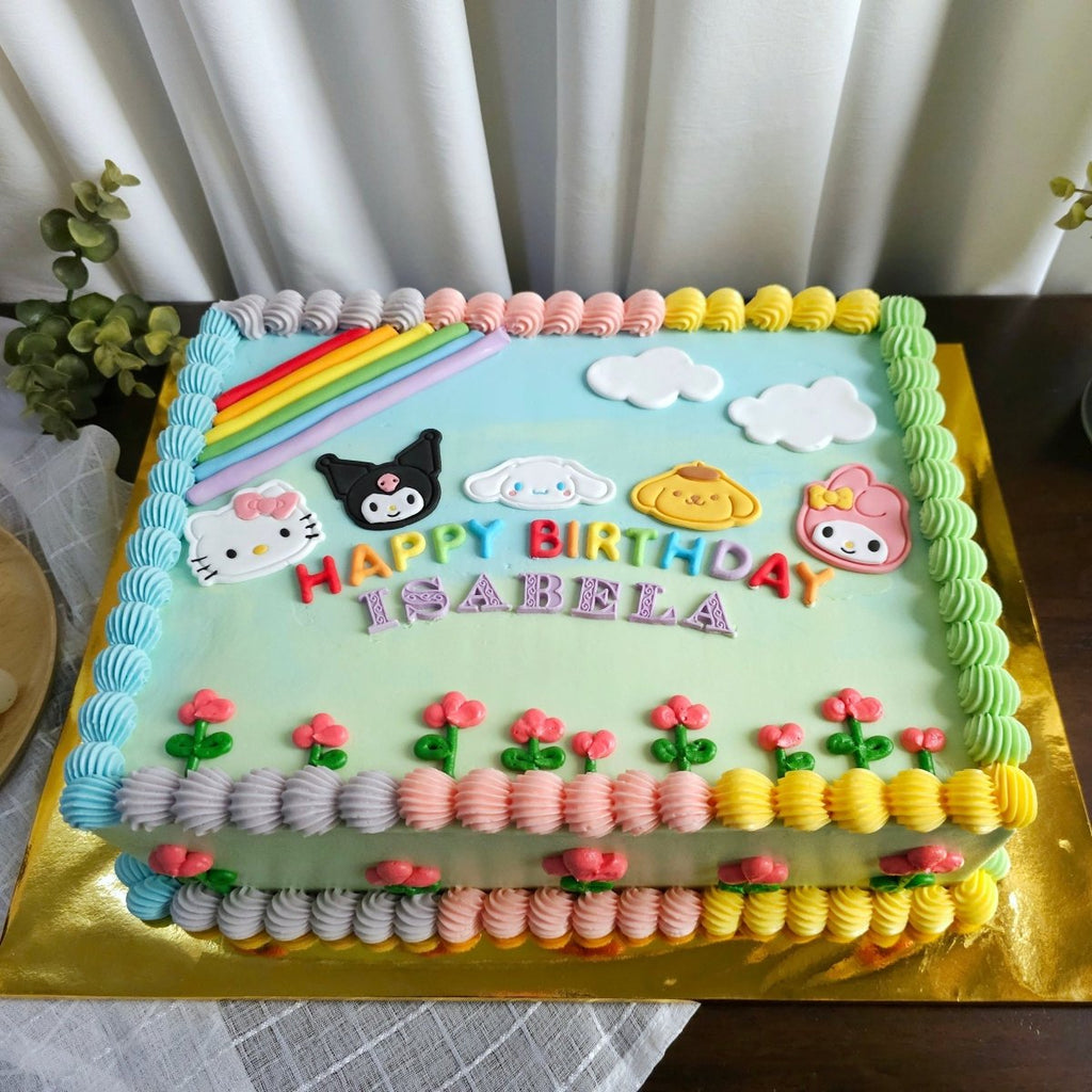 Sanrio Square Cake L12 x W9 x H3 (2D Fondant) - YippiiGift