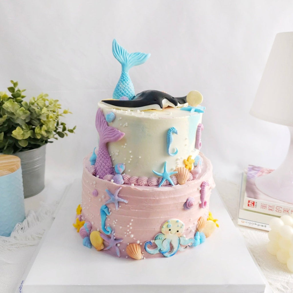 Under the Sea Two Tier Cake 6 Inch + 8 Inch (Buttercream) - YippiiGift