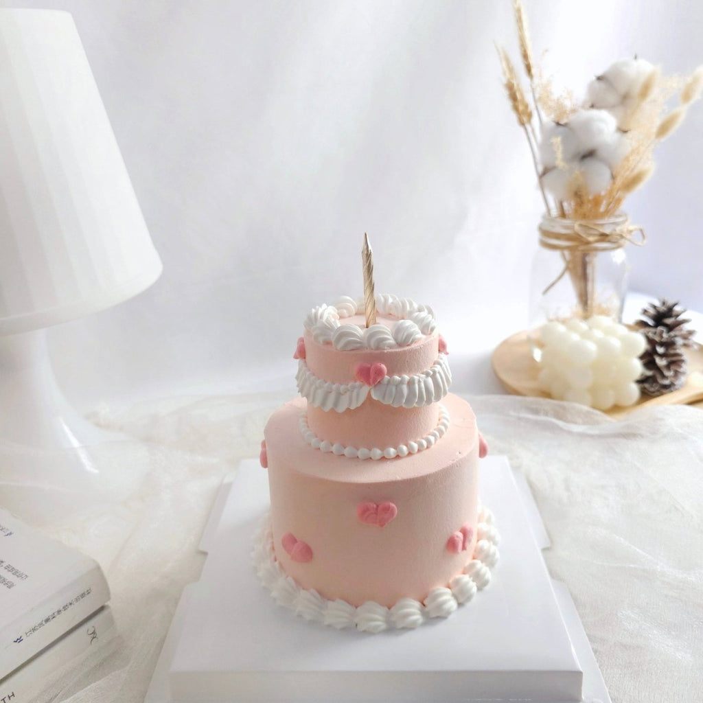 Vintage Pink Two Tier Cake 2 Inch + 4 Inch - YippiiGift