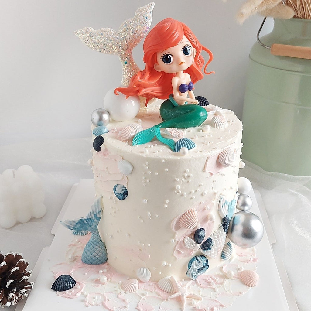 Ariel Mermaid Seashell Cake 6 Inch H5.5 Inch - YippiiGift