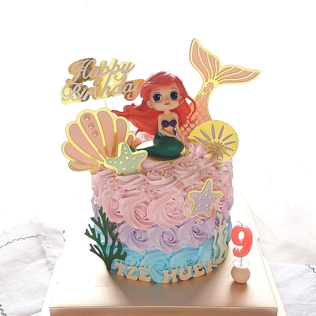 Ariel Mermaid Seashell Cake 6"D 5.5"H (Toy + Card stock) - YippiiGift