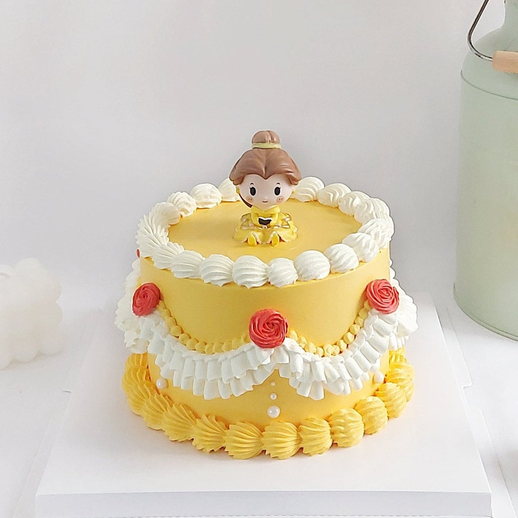 Belle Beauty and the Beast Princess Cake 6 Inch - YippiiGift