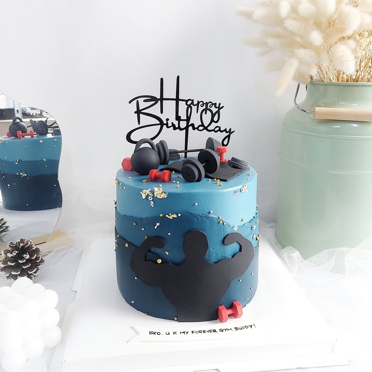 HNHPE Black Glitter Fitness Cake Topper Stong Man Cake India | Ubuy