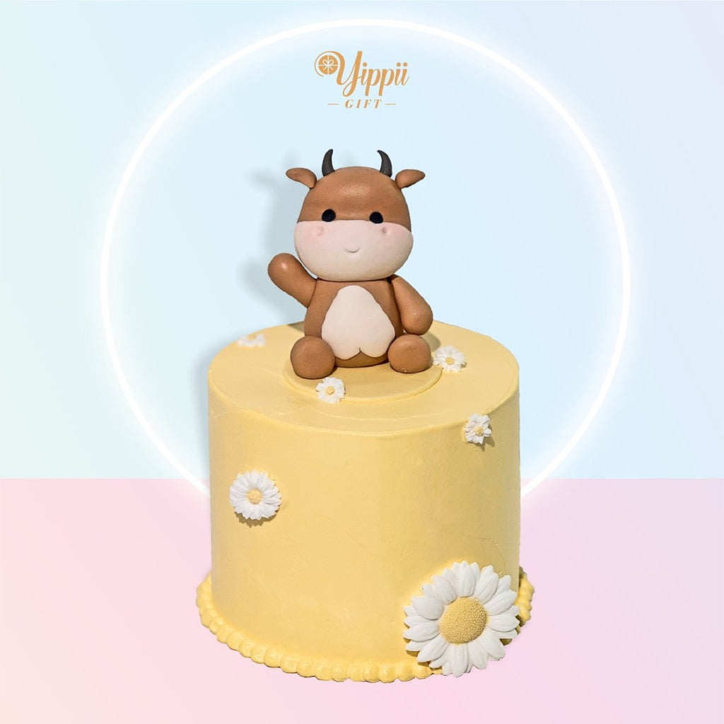 Brown Cow Cake 4 Inch (Fondant) - YippiiGift