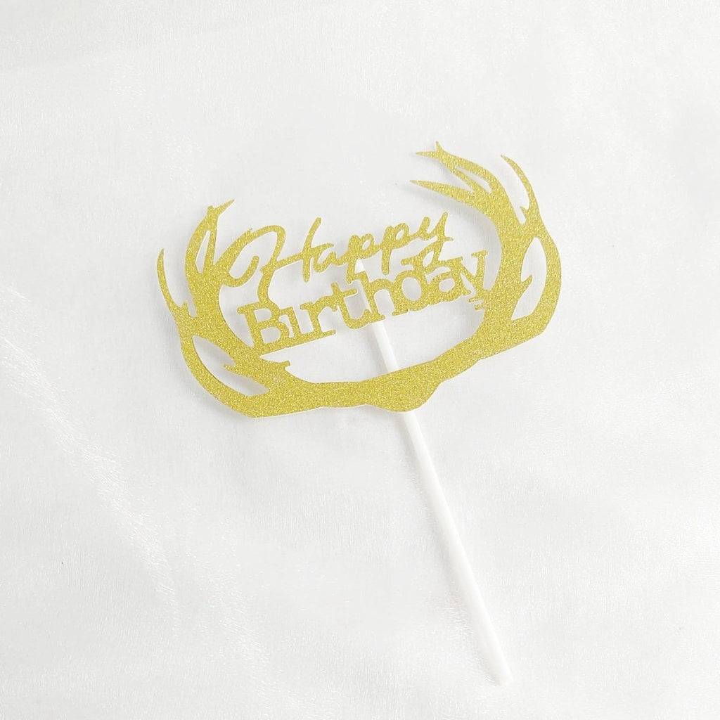 Cake Topper - Happy Birthday (Gold_b) - YippiiGift