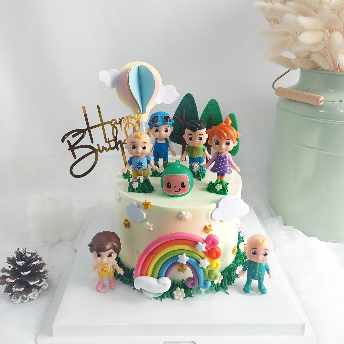 Cocomelon Theme Cake for little Reyansh's 1st Birthday ❣️ @reyansh.trehan  @i_gargiarora Our bestseller Fresh fruit cake from inside... | Instagram