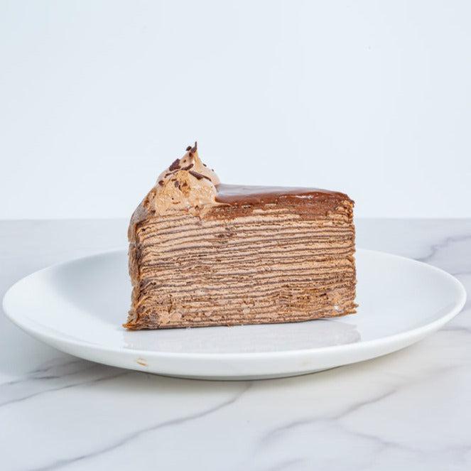 Divine Dark Chocolate Mille Crepe Cake (Slice) - YippiiGift