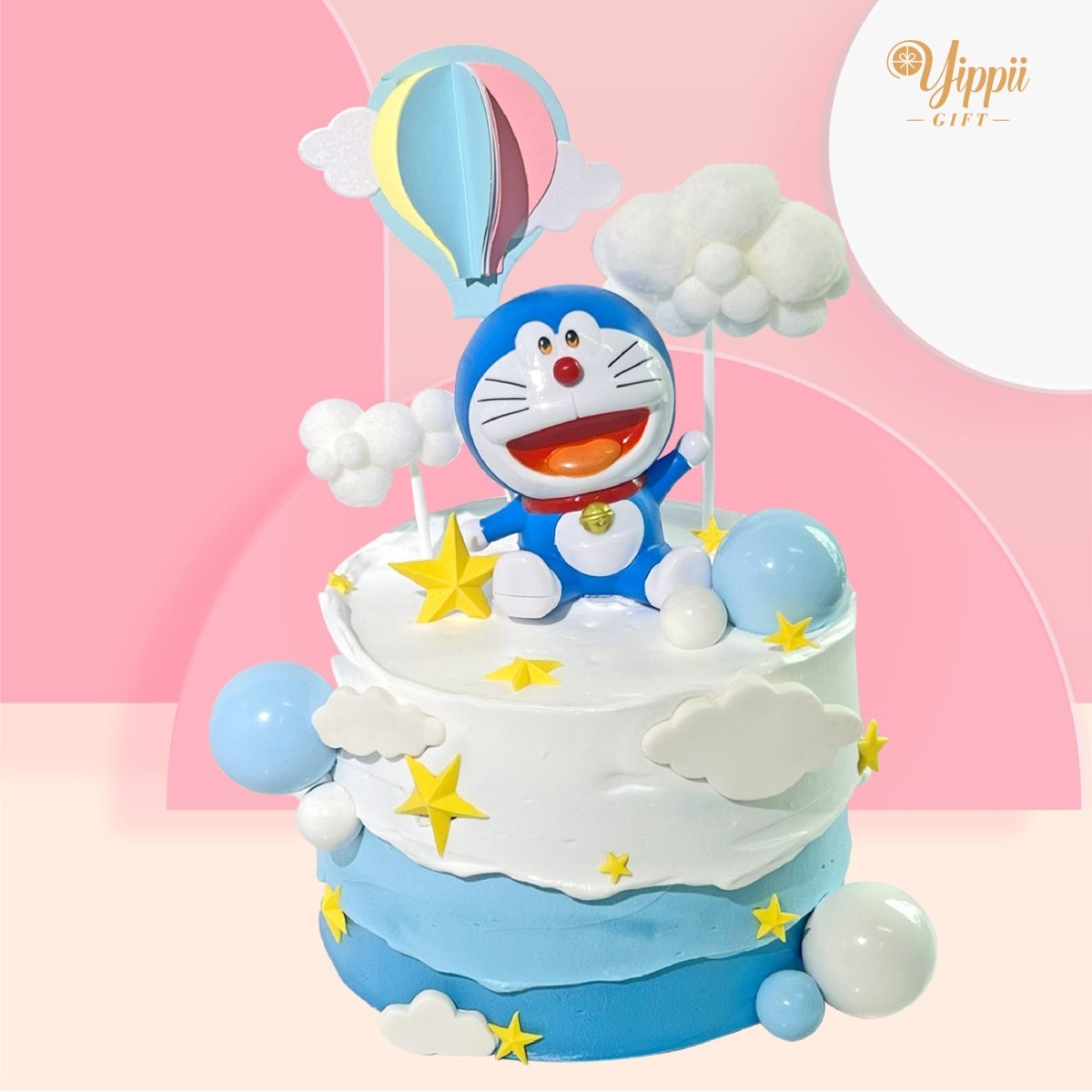 Ombre Blue Doraemon Cake | Customised Cartoon Cake in Singapore –  Honeypeachsg Bakery