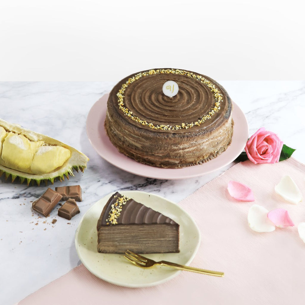 Durian Chocolate Mille Crepe Cake - YippiiGift