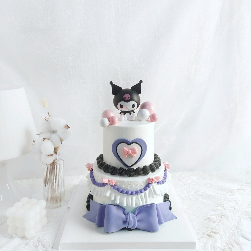 Kuromi Two Tier Cake 4 Inch + 6 Inch (With Toy) - YippiiGift