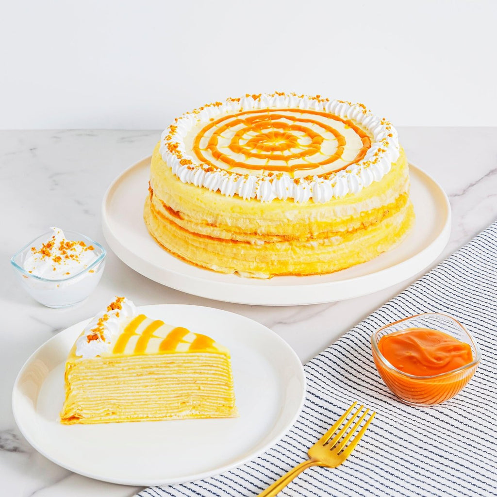 Luscious Salted Caramel Mille Crepe Cake Delivery - YippiiGift