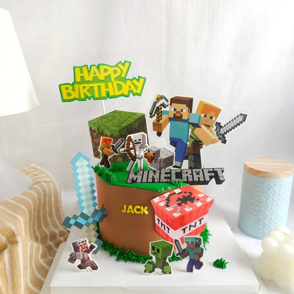 Minecraft Cake 6 Inch (Cardstock) - YippiiGift
