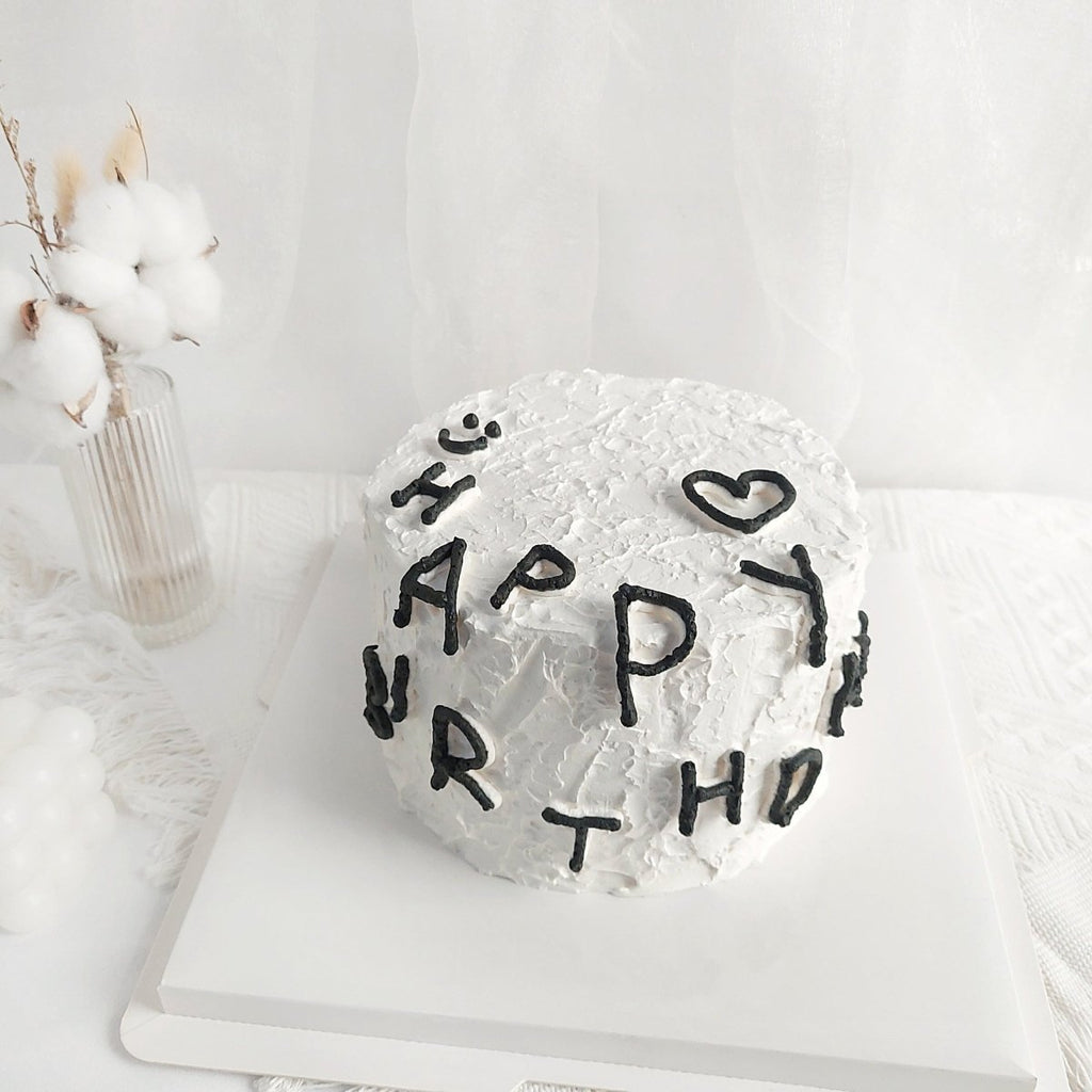 Minimalist Happy Birthday Cake 6 Inch - YippiiGift