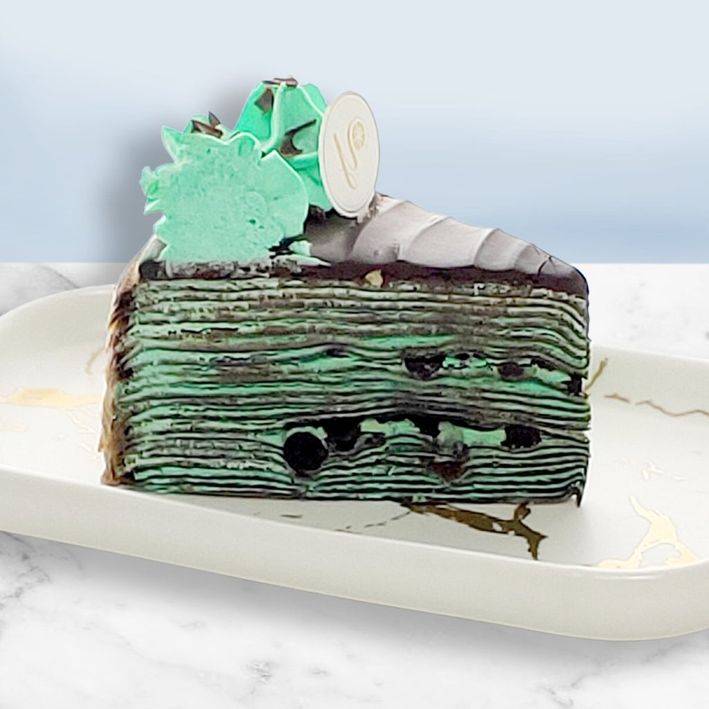 Mint Chocolate Mille Crepe Cake (Slice) - YippiiGift