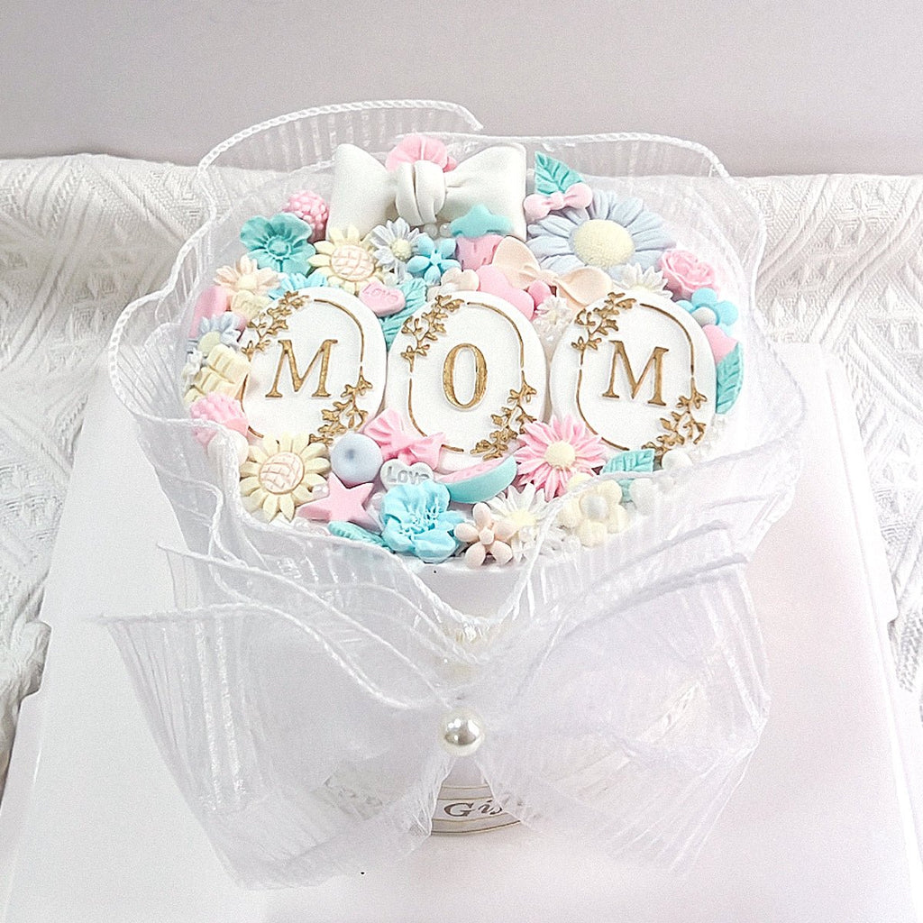 MOM Lace Ribbon Floral Cake - YippiiGift