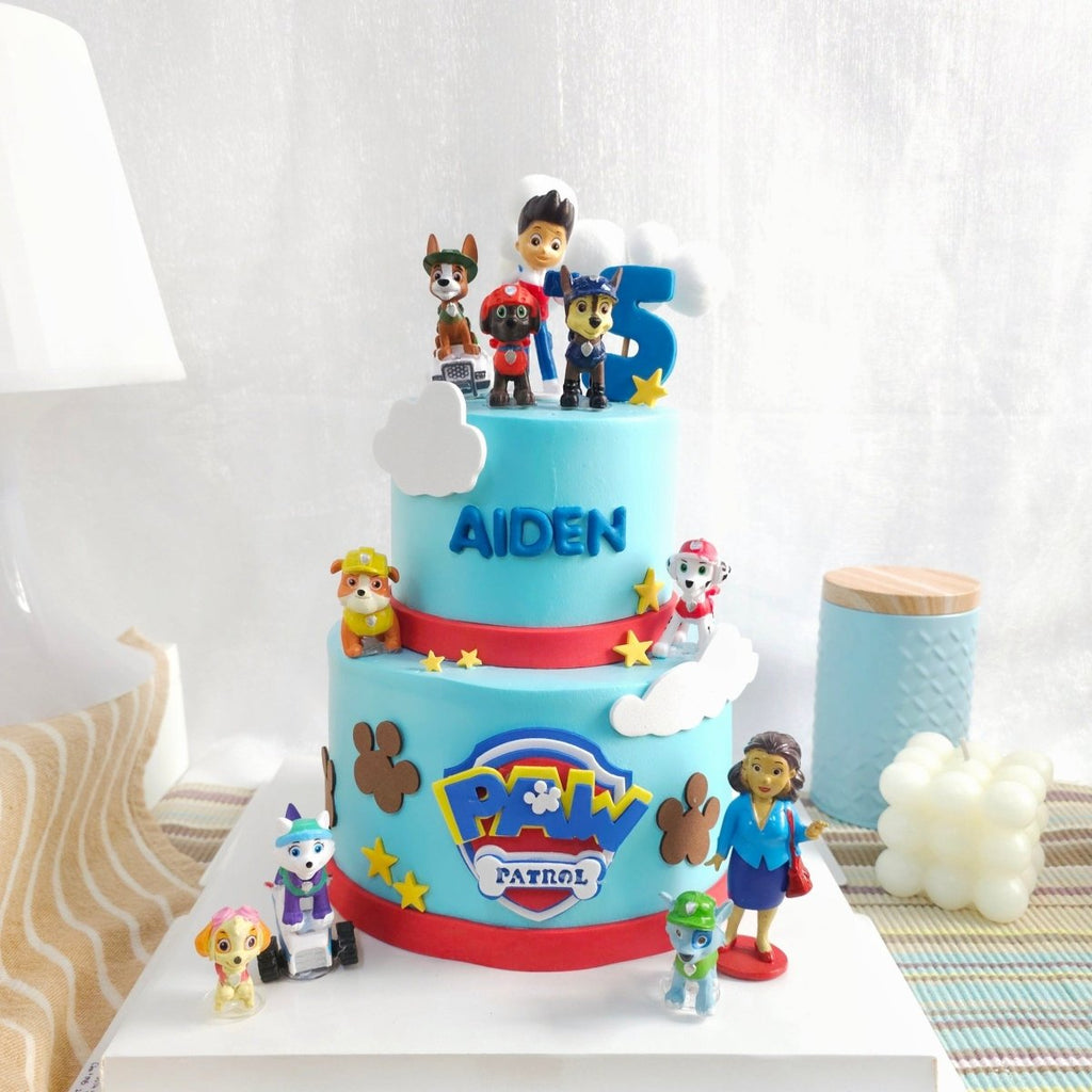 Paw Patrol Fresh Cream Two Tier Cake 4 Inch + 6 Inch (Toy) - YippiiGift