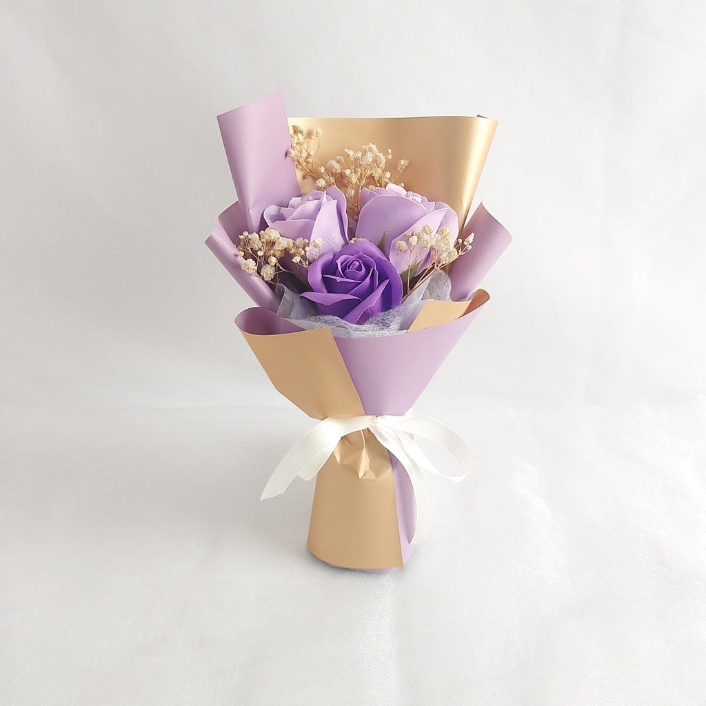 Petite Purple 3s Soap Flower Bouquet - YippiiGift