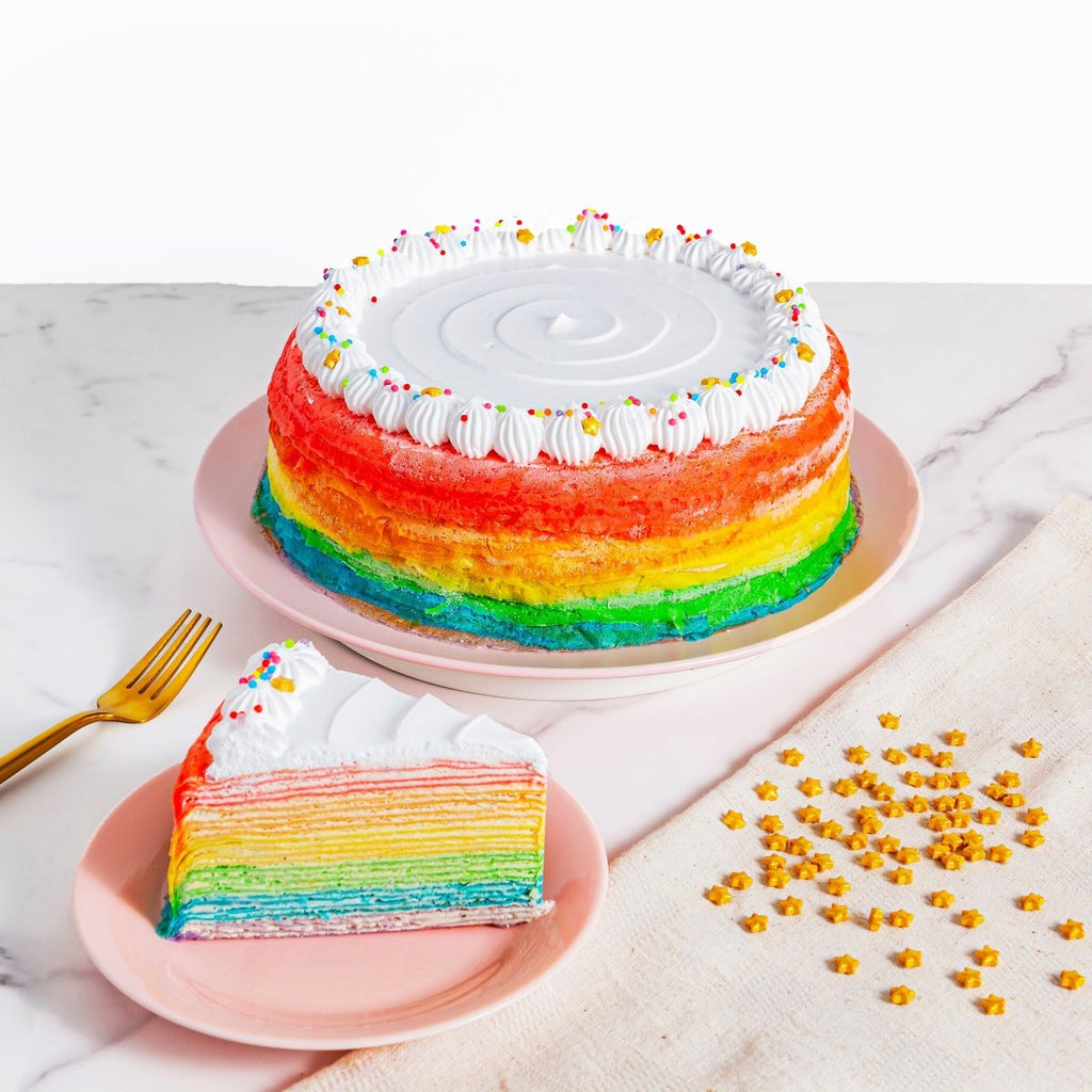 Rainbow Mille Crepe Cake - YippiiGift