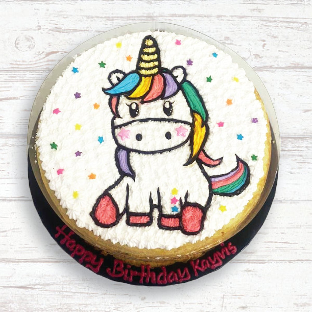 Rainbow Unicorn Cake (2D) Mille Crepe - YippiiGift