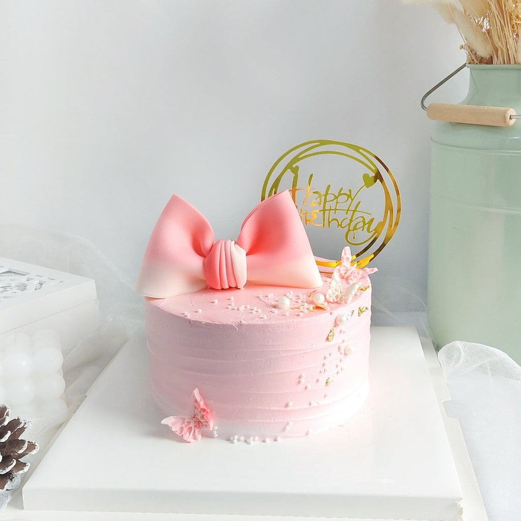 Ribbon Butterfly Cake 6 Inch - YippiiGift