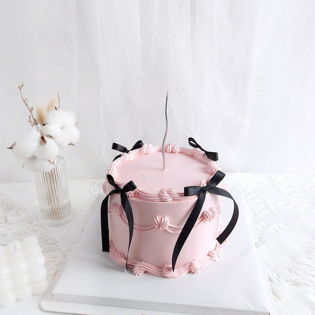 Ribbon Pink Cake 6 Inch - YippiiGift