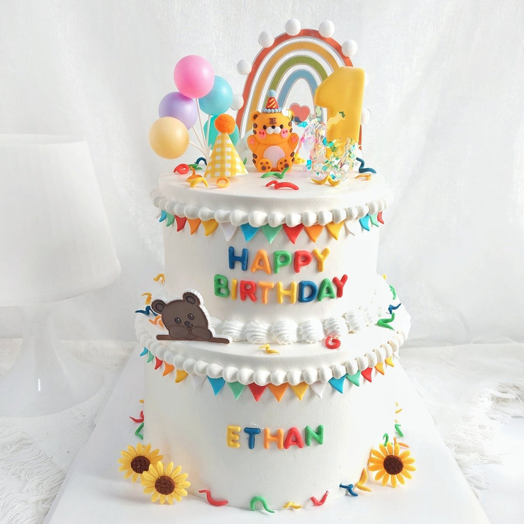 Two Tier Tiger Cake D 9 Inch + D 7 Inch (Toy) - YippiiGift