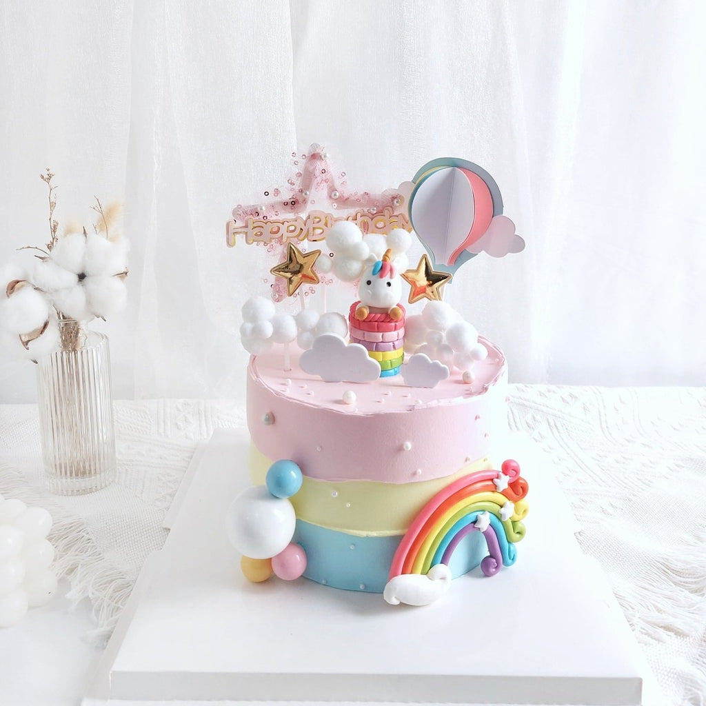 Unicorn Star Cake 6 Inch (With Toy) - YippiiGift