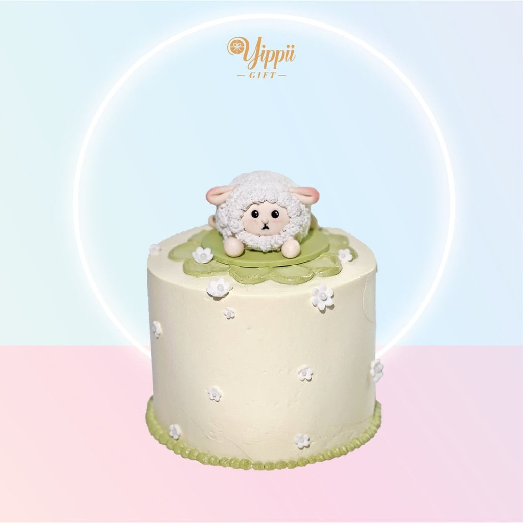 Woolly Sheep Cake 4 Inch (Fondant) - YippiiGift